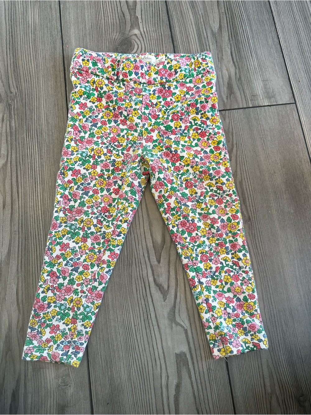 Baby Boden Floral Print Girls' Leggings – Pink, Yellow & Green